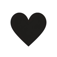 Dark gray heart shape, isolated on white background and isolated on transparent background