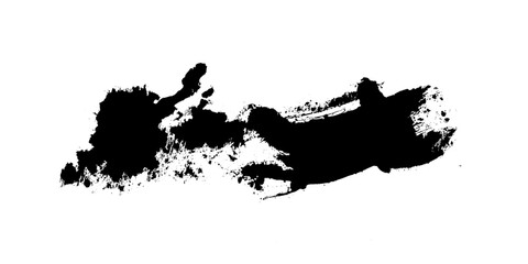 Fototapeta premium Grunge badge brush, hand drawn black texture. Abstract Black Brush Stroke on White Canvas. Abstract black in splash, paint, Vector modern black hand painted grunge brush stroke,
