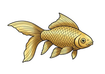 黄金色の躍動感: 金魚イラスト