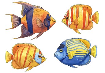 水彩の息吹 熱帯魚たちの舞