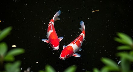 黒き水面、紅白の舞