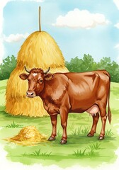 水彩の牧歌: 穏やかな午後のひととき