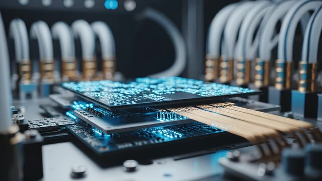 Closeup of electronic circuit boards