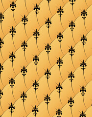 Elegant fleur de lis ornamental pattern on warm golden background