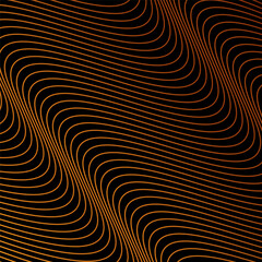 Abstract Wavy Line Pattern Background in Orange and Black