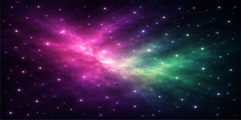 Naklejka premium Abstract starry space background with galaxy and nebula elements