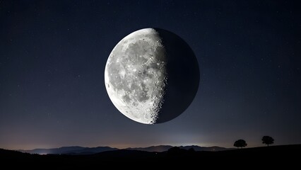 Moon in the night sky.