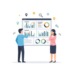 Fototapeta premium Business Analytics and Data Visualization for Strategic Decision Making