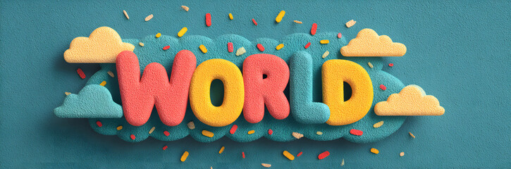 World Compliments Day banner with vibrant cloud shape and colorful confetti for celebration, greeting card or social media post.