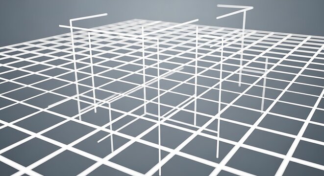 Digital 3D wireframe grid structure, an abstract representation of data networks and futuristic technology, perfect for modern visualization concepts - Powered by Adobe