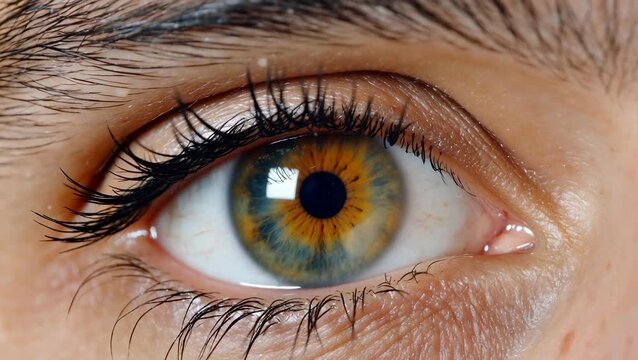 Close-Up of a Beautiful Human Eye with Unique Color Variations