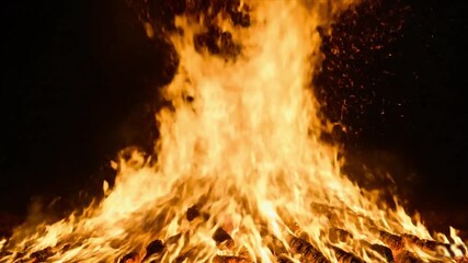 Blazing Inferno: Intense flames dance and flicker against a dark backdrop, creating a dramatic display of fiery power and elemental forces.