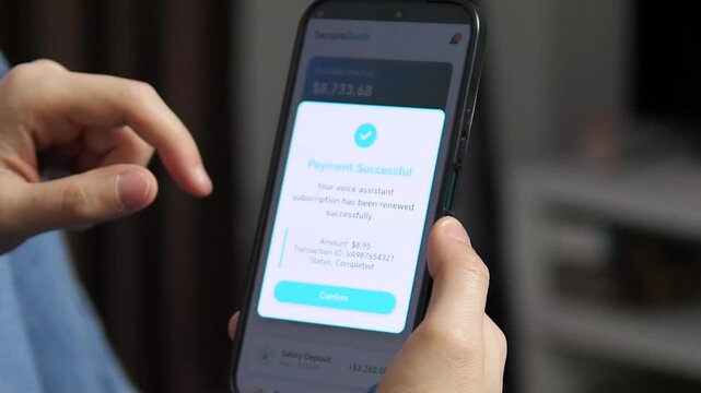  This video shows a user carefully reading the terms of an AI service subscription, proceeding through a secure payment gateway, and completing the transaction with instant bank confirmation.