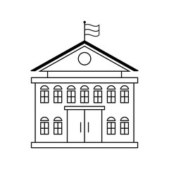 school building icon vector illustration