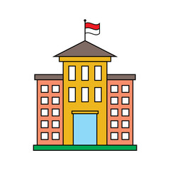 school building icon vector illustration