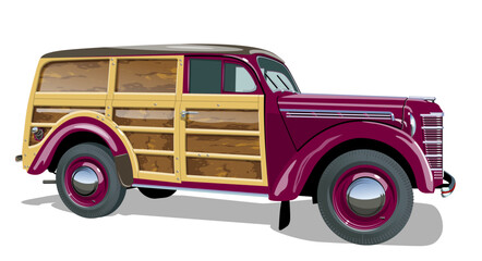 Vector retro woody wagon