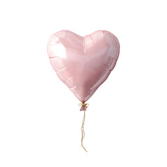 Pink Heart Balloon, isolated on white background and isolated on transparent background