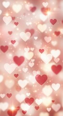 Romantic heart bokeh background for valentine's day or loving celebration themes