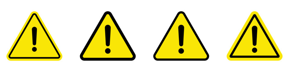 Yellow triangle sign with exclamation mark. Danger sign, danger icon.