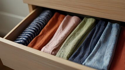 A stylish wardrobe features high-quality cotton shirts, business suits, and elegant dresses hanging on hangers, showcasing a diverse collection of fashion apparel and fabric for men and women at home