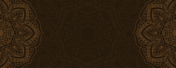 Dark brown textured background with subtle ornamental patterns and vintage feel.