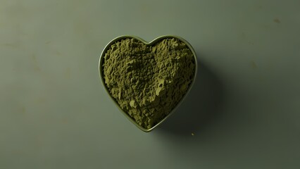 A romantic symbol of love featuring a heart shape made of green grass and leaves for a Valentine holiday celebration or wedding gift design