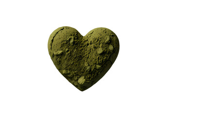 A romantic symbol of love featuring a heart shape made of green grass and leaves for a Valentine holiday celebration or wedding gift design