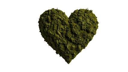 A romantic symbol of love featuring a heart shape made of green grass and leaves for a Valentine holiday celebration or wedding gift design