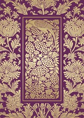 parrot, feathers , traditional wedding card design, royal India	