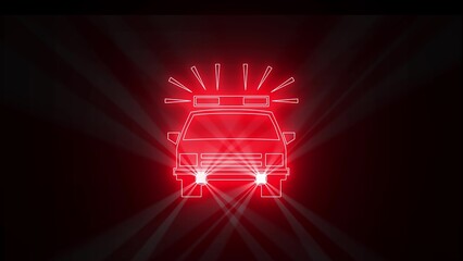 Flashing red emergency lights of a police car on a dark background indicating urgency © anasstock2025