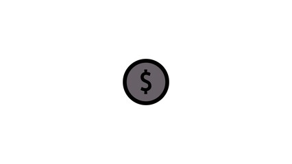Simple dollar coin icon representing finance, currency, and economic transactions
