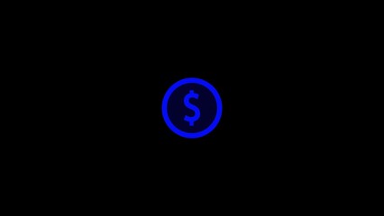 A vibrant blue dollar sign icon in a circle symbolizing digital finance and currency