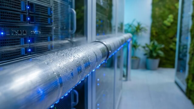 Efficient Liquid Cooling: Water Droplets Condensing on Metallic Cooling Pipe in Sustainable Green Data Center