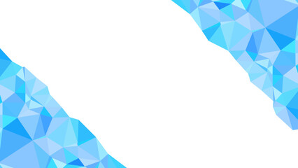 水色の抽象的なポリゴン背景フレーム  / 対角