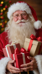 santa claus with gifts