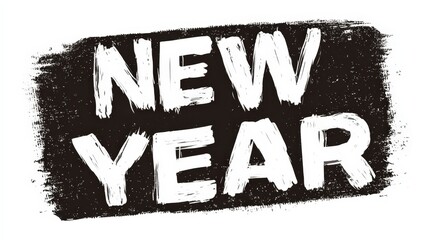 New Year Celebration: Boldly scrawled words celebrate the arrival of the New Year, capturing a sense of anticipation and the promise of a fresh start.
