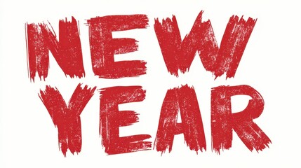 New Year Celebration: A vibrant red NEW YEAR banner ignites the atmosphere, symbolizing hope and fresh beginnings. Ideal for celebratory projects. 
