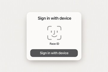 User prompted to sign in with device using Face ID for secure access and identification processes on screen interface.