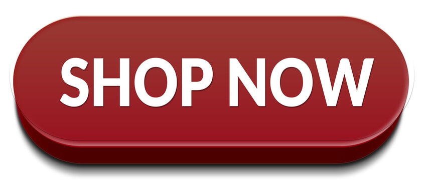 Red shiny shop now button with glossy modern style for ecommerce promotions and sales PNG Transparent Background 