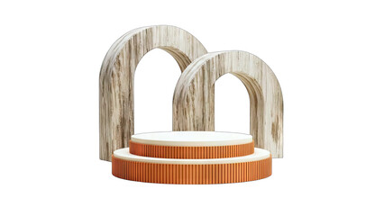 Modern Product Display with Arches and Podium - Isolated