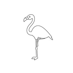 Naklejka premium flamingo pink cute pretty animal bird tropical summer emoji symbol sign icon vector illustration isolated flat