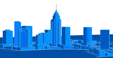 Obraz premium modern city panorama 3d illustration 