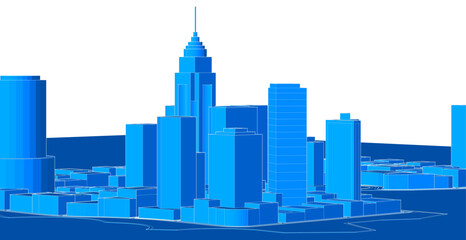 Obraz premium modern city panorama 3d illustration 