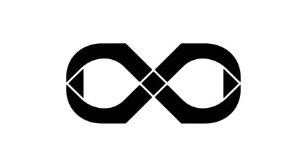 Abstract minimalistic infinity symbol design with geometric accents for endless possibilities