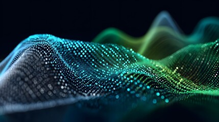 Abstract digital landscape of data points, representing information flow and network connectivity.