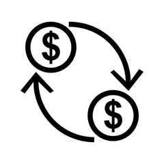Move Currency icon vector image. Suitable for mobile apps, web apps and print media.