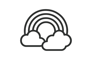 Fototapeta premium Monochromatic Rainbow and Cloud Icon