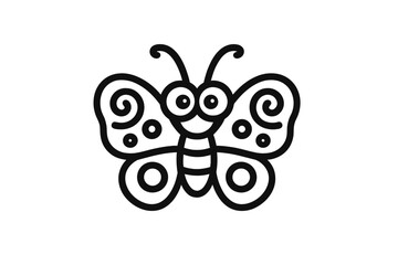 Stylized black butterfly on a gradient background