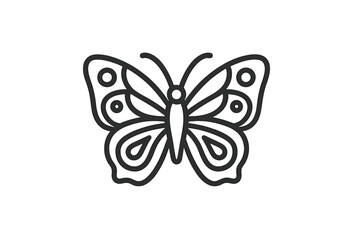 Abstract Butterfly Icon on Grayscale Gradient Background