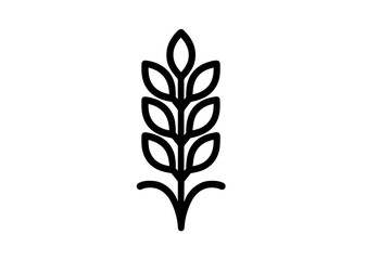 Fototapeta premium Wheat stalk icon with a black outline on a gradient background